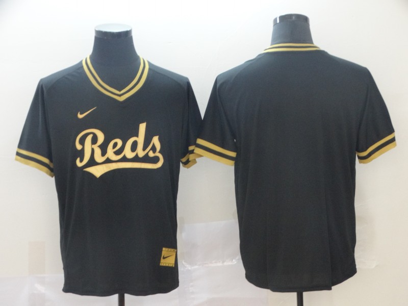 Men's Cincinnati Reds Black Blank Jersey